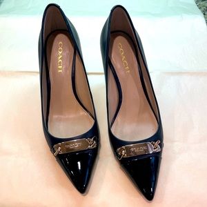 Coach Bowery Shoes, Size 8.5, Black Leather